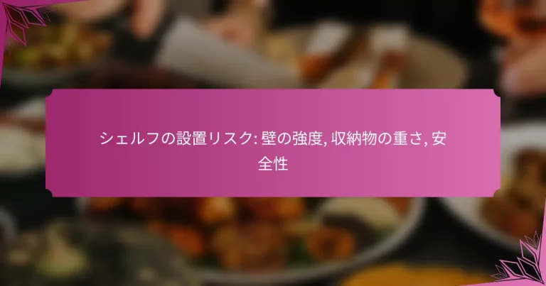 シェルフの設置リスク: 壁の強度, 収納物の重さ, 安全性