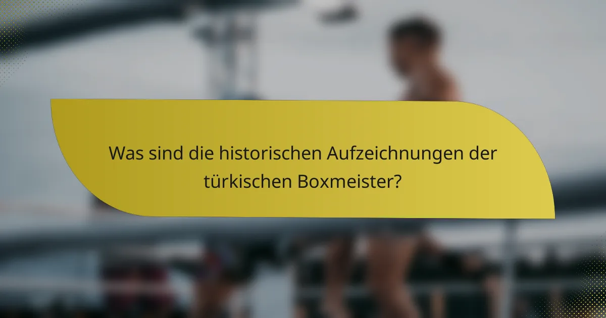 Was sind die historischen Aufzeichnungen der türkischen Boxmeister?