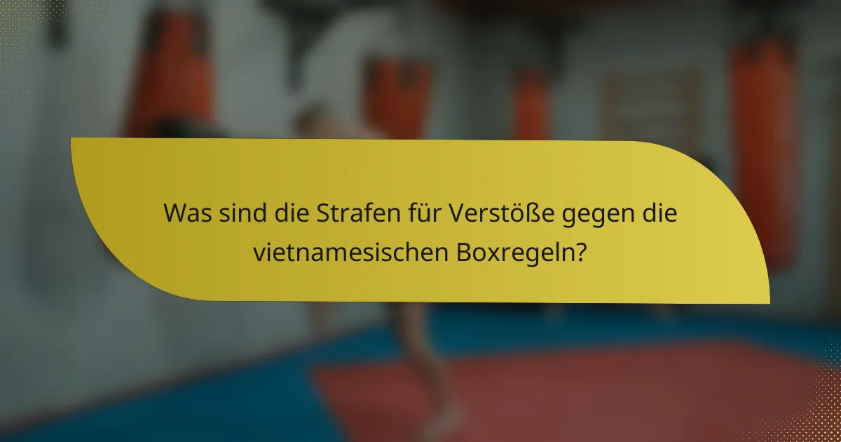 Was sind die Strafen für Verstöße gegen die vietnamesischen Boxregeln?