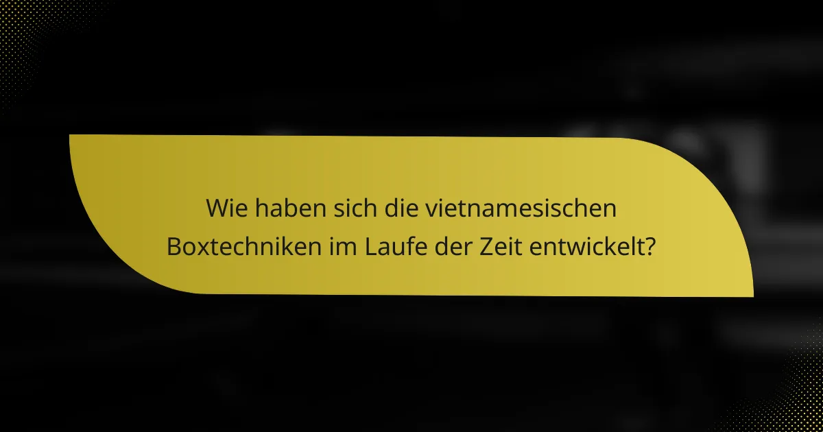 Wie haben sich die vietnamesischen Boxtechniken im Laufe der Zeit entwickelt?