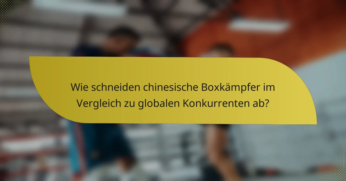 Wie schneiden chinesische Boxkämpfer im Vergleich zu globalen Konkurrenten ab?
