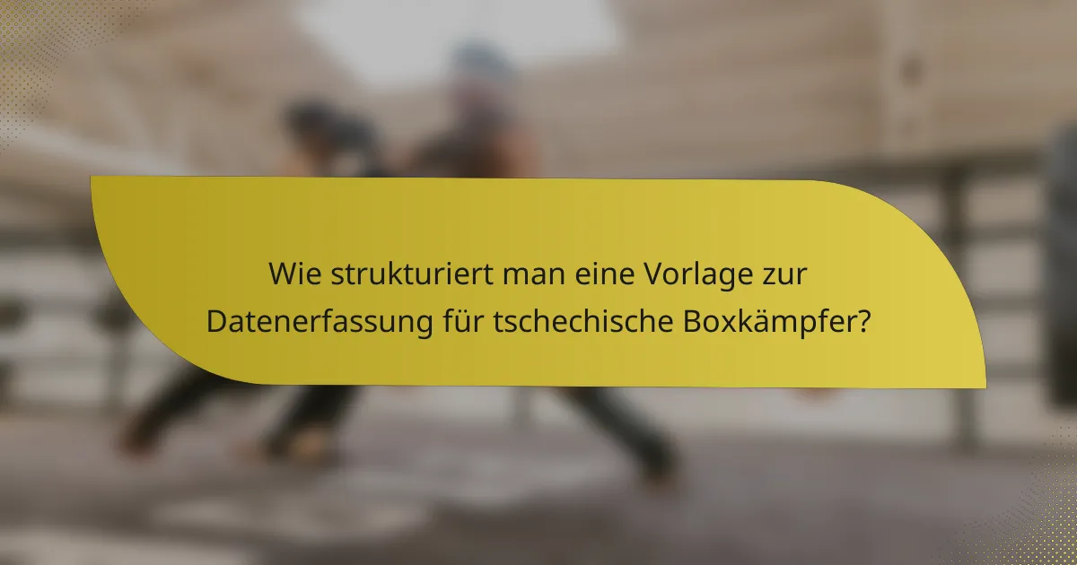 Wie strukturiert man eine Vorlage zur Datenerfassung für tschechische Boxkämpfer?