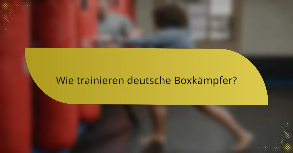 Wie trainieren deutsche Boxkämpfer?