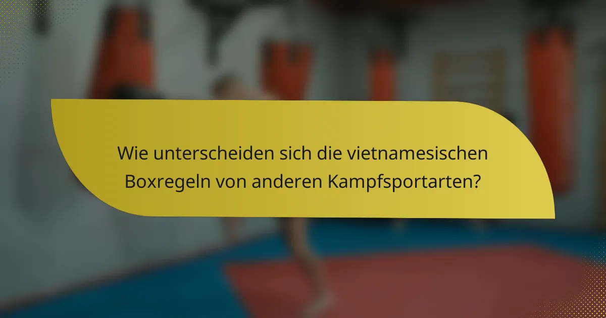 Wie unterscheiden sich die vietnamesischen Boxregeln von anderen Kampfsportarten?